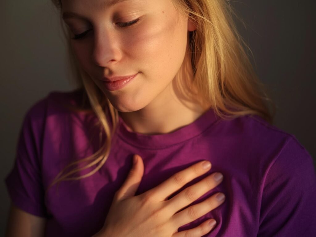 jeune femme ressent intensément